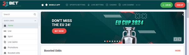 22Bet Homepage