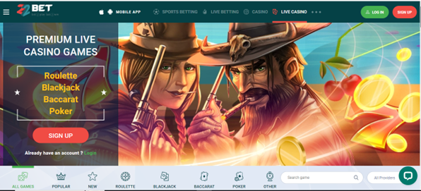 22Bet Premium Live Casino Games