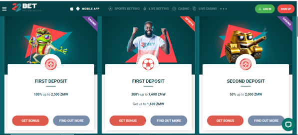 22bet Deposit methods