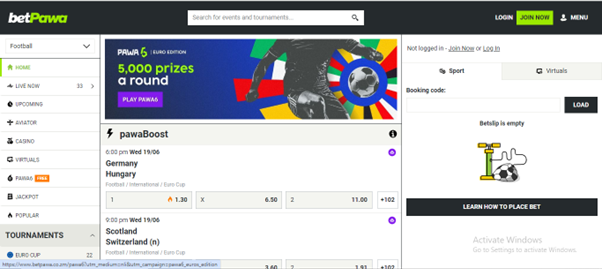 betPawa homepage