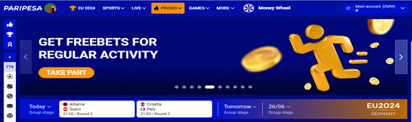 Paripesa free bets