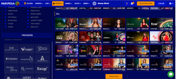 Paripesa roulette