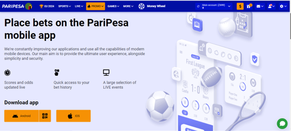 Paripesa mobile apps